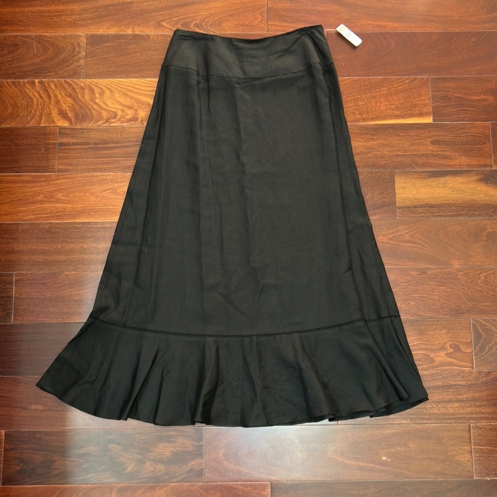 Talbots Black Linen Skirt 10